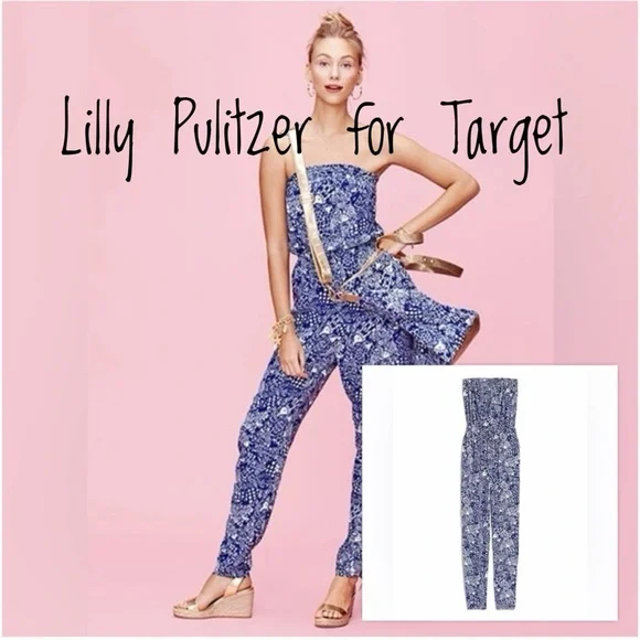 LILLY PULITZER for Target Strapless Jumpsuit in Upstream - Picture 1 of 12
